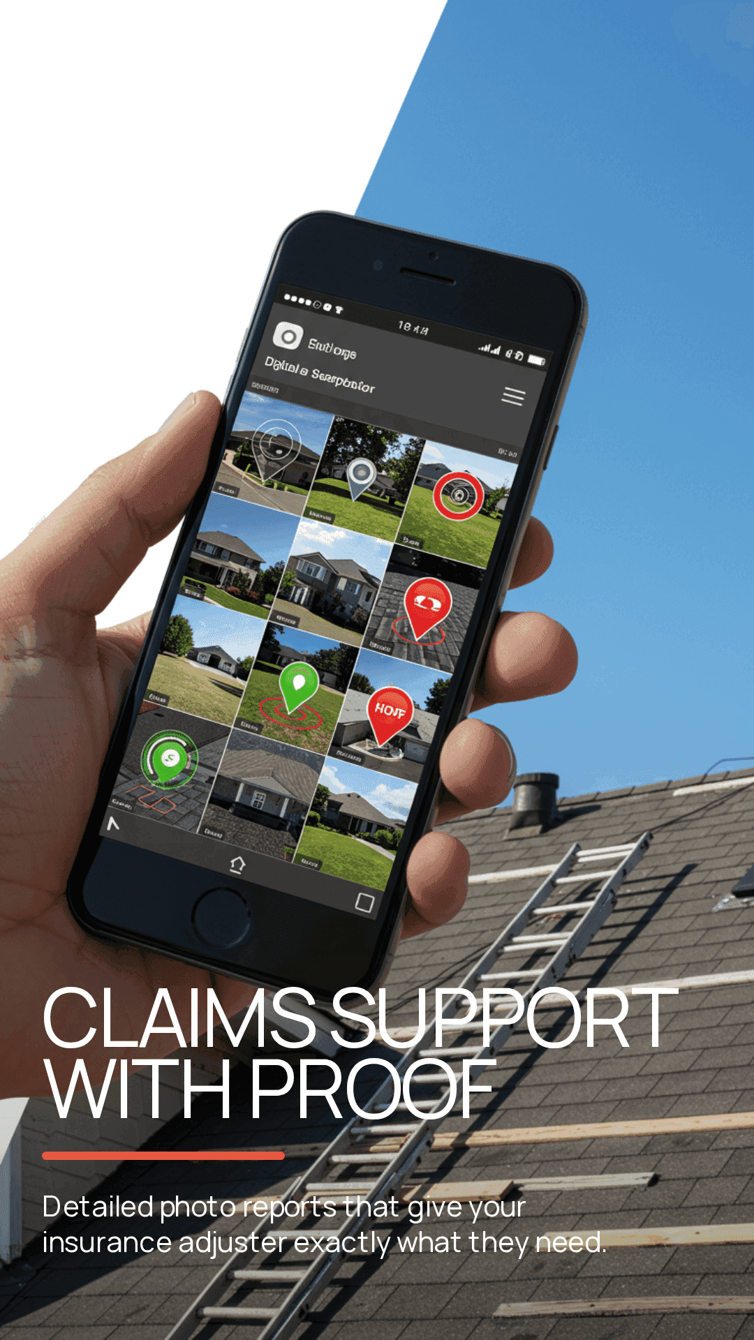 Roof insurance claims support with photo proof and documentation in Utah