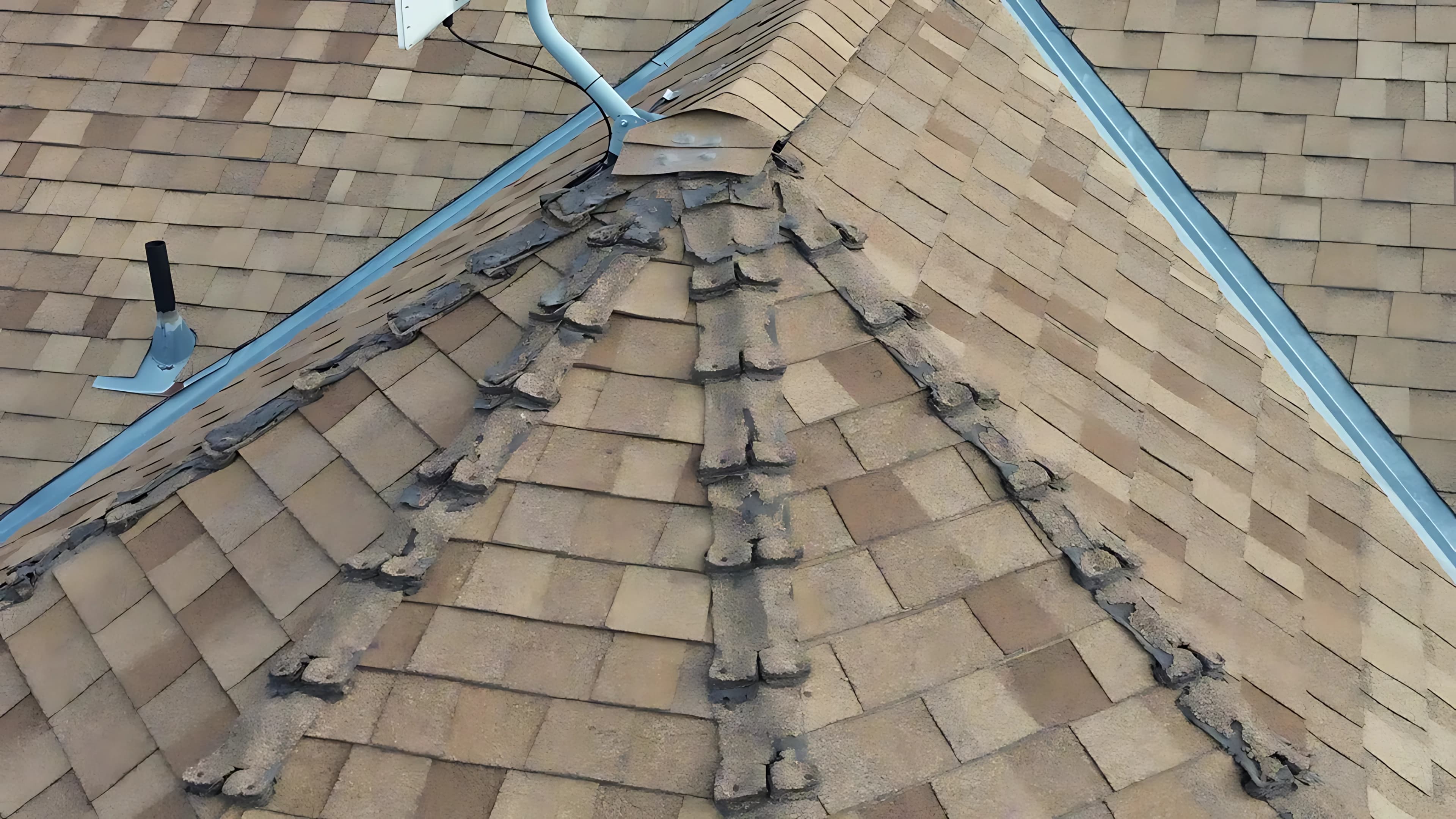 Roof damage close-up Utah