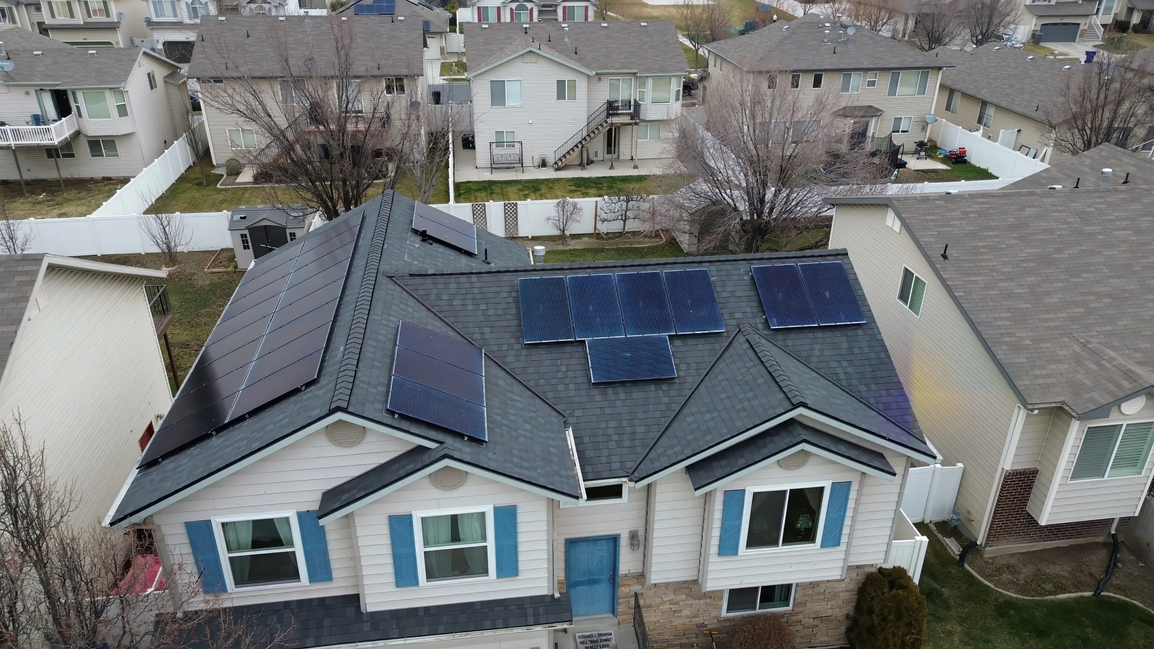 Aerial view of solar roof Utah