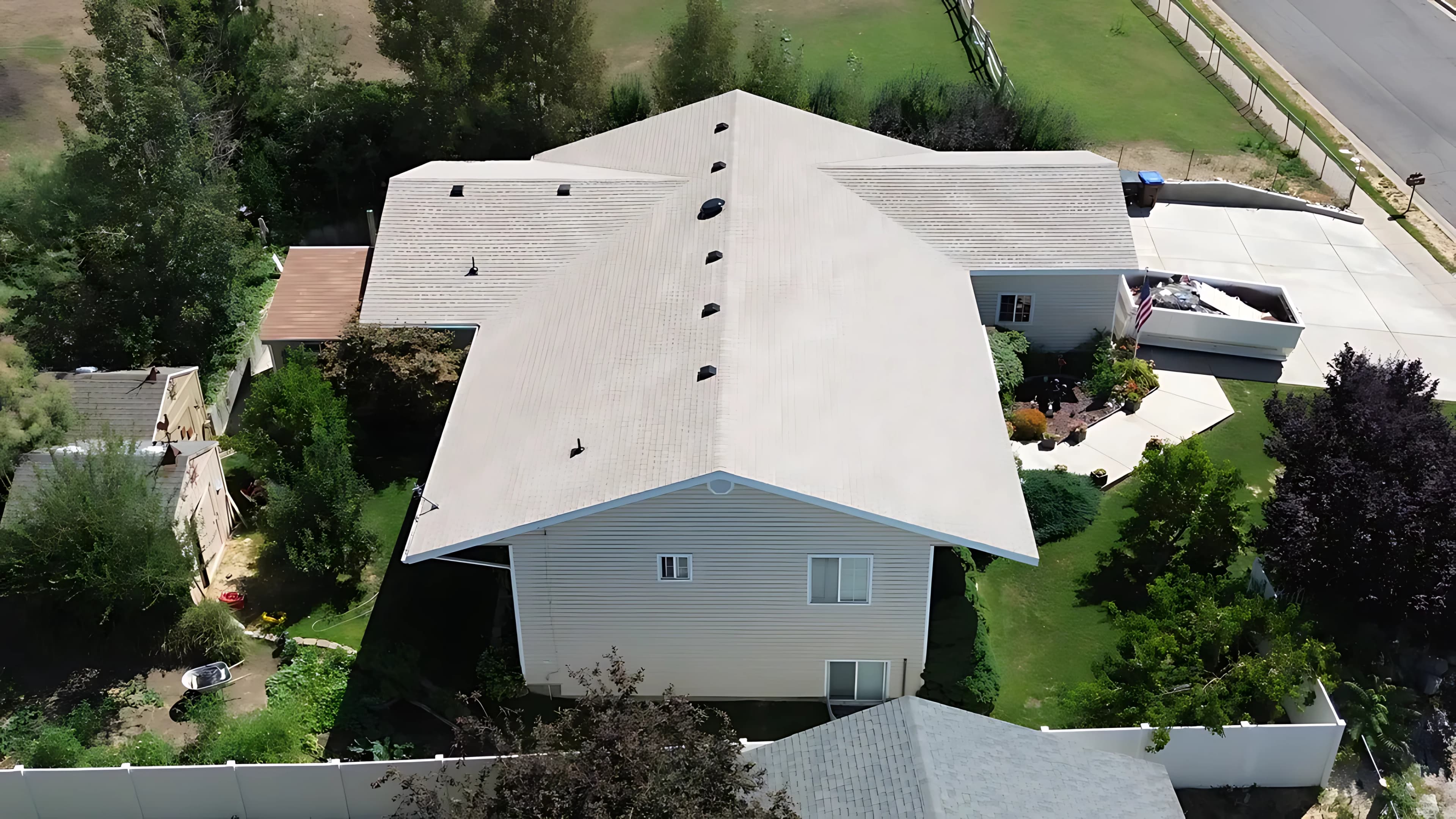 After – completed roof Utah aerial