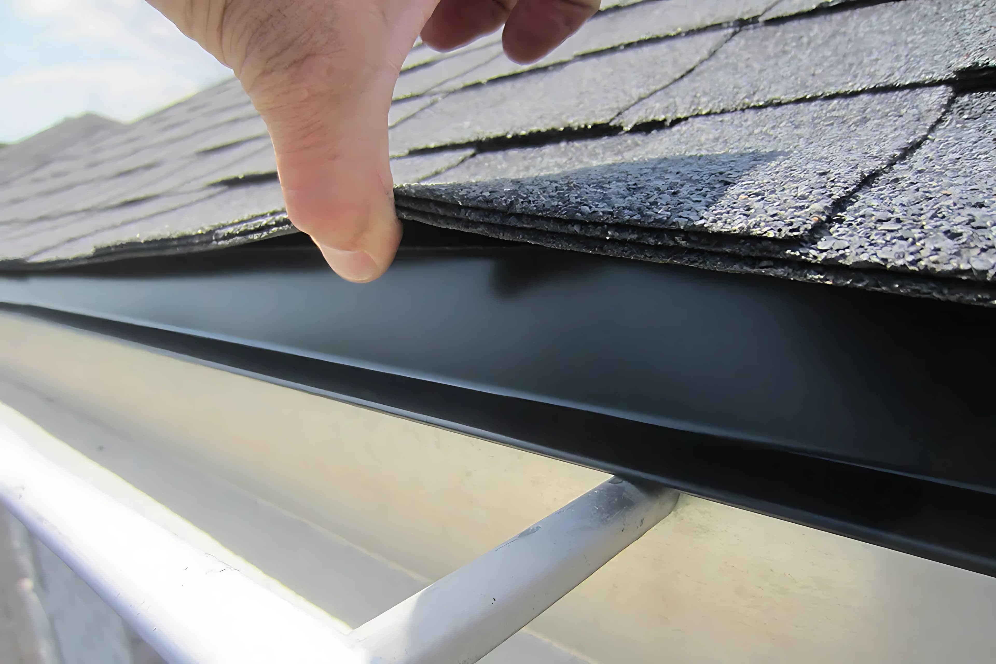 Drip edge and shingle detail